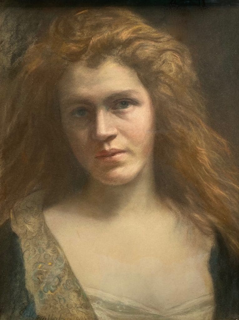Sigmund Kaulbach (1854-1930)  –  Portret van vrouw